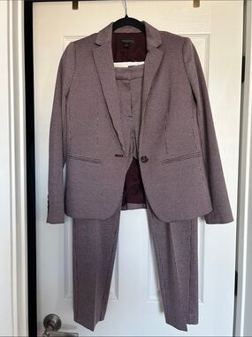 Ann Taylor purple Houndstooth Two-Piece Suit